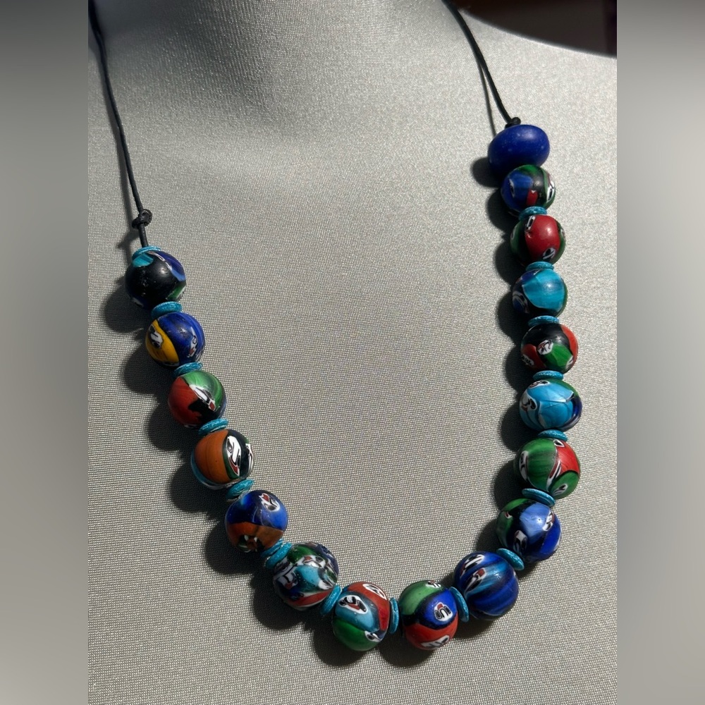 Super fun, large marble size beaded necklace